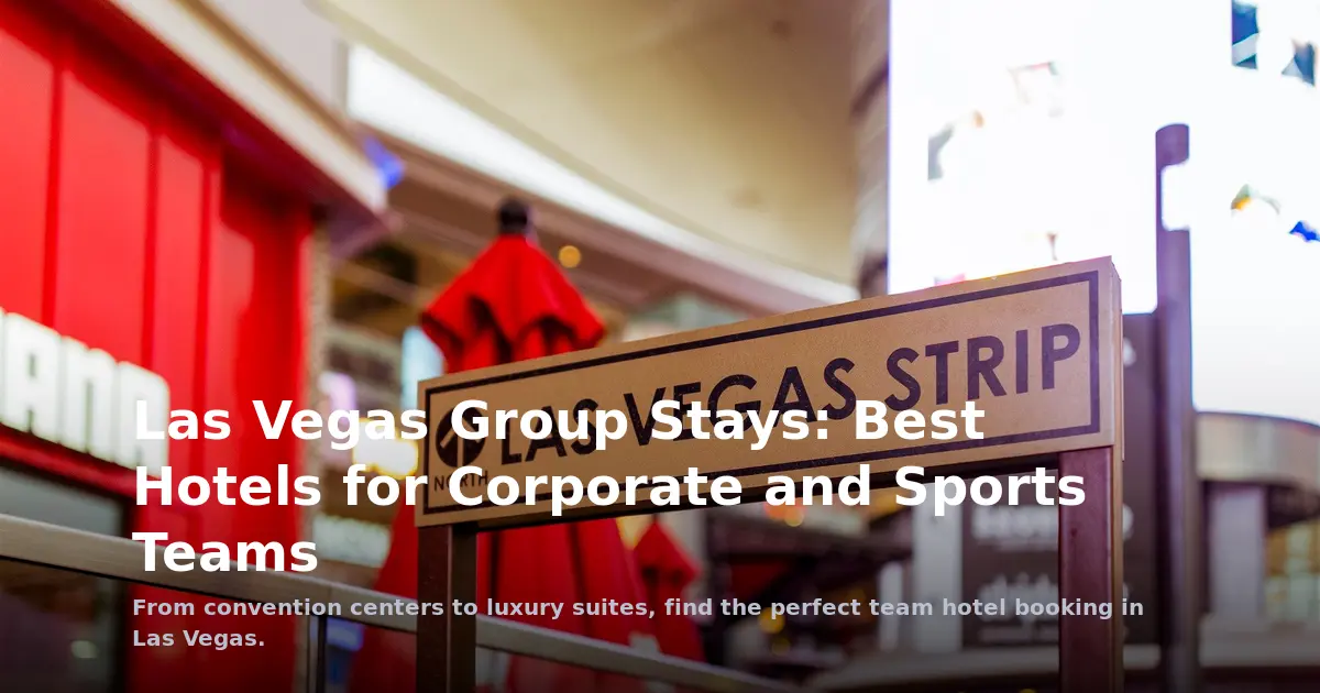 Multi-City Las Vegas Group Stays: Best Hotels for Corporate and Sports Teams
