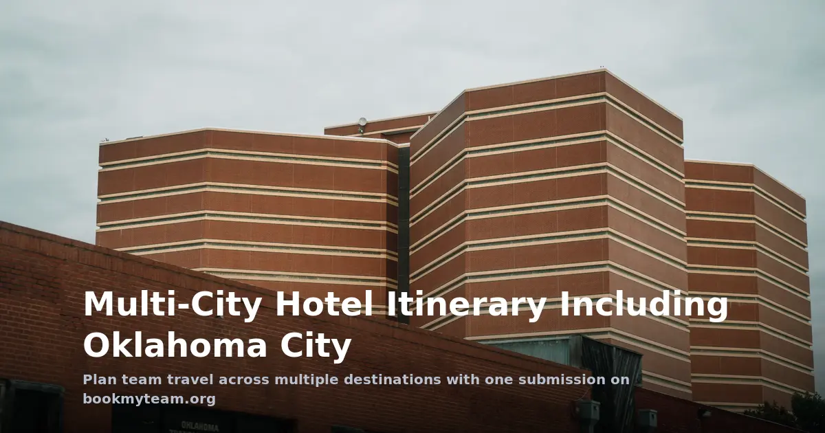 Multi-City Hotel Itinerary Including Oklahoma City: Team Travel Planning Guide