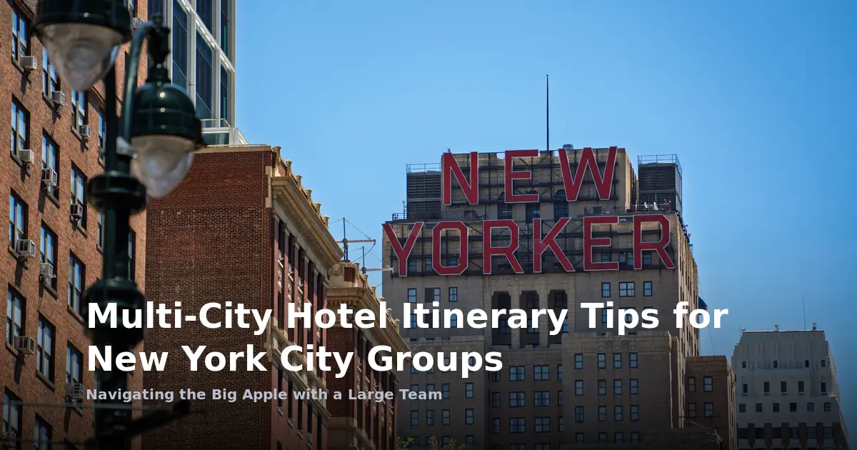 Multi-City Hotel Itinerary Tips for New York City Groups