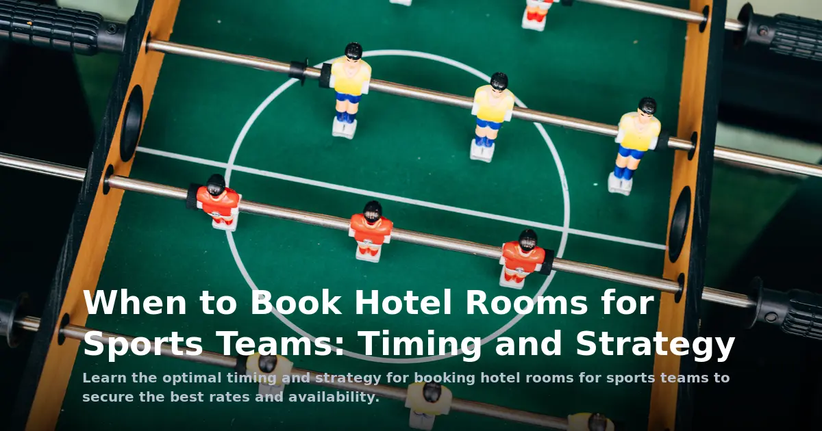When to Book Multi-City Hotel Rooms for Sports Teams: Timing and Strategy