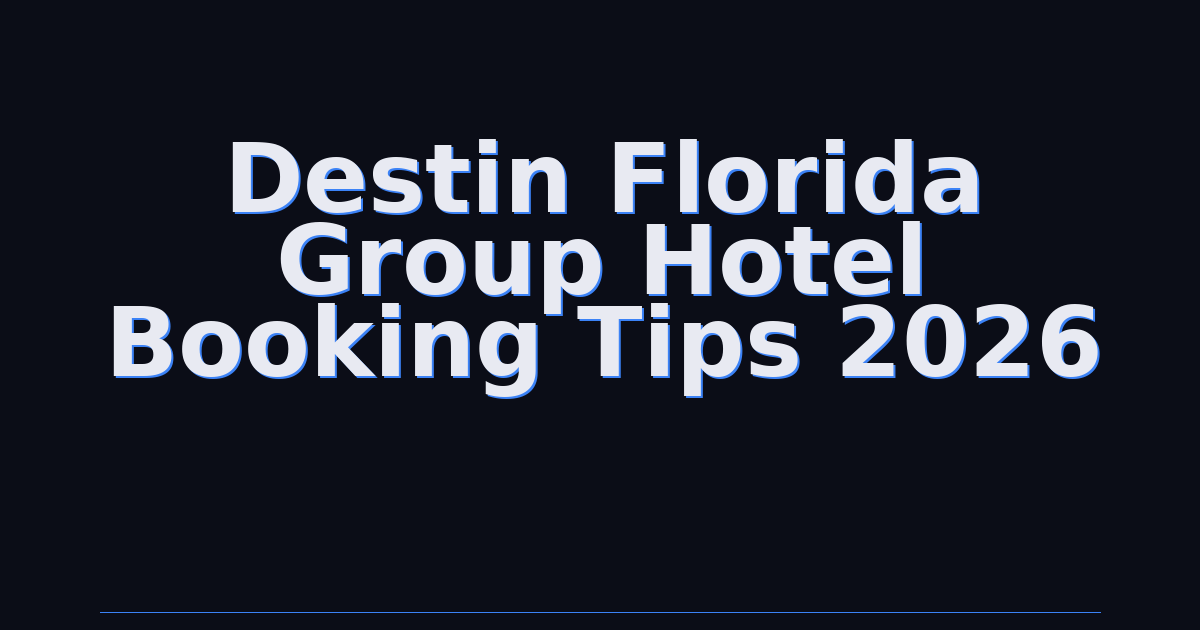 Destin Florida Group Hotel Booking Tips 2026