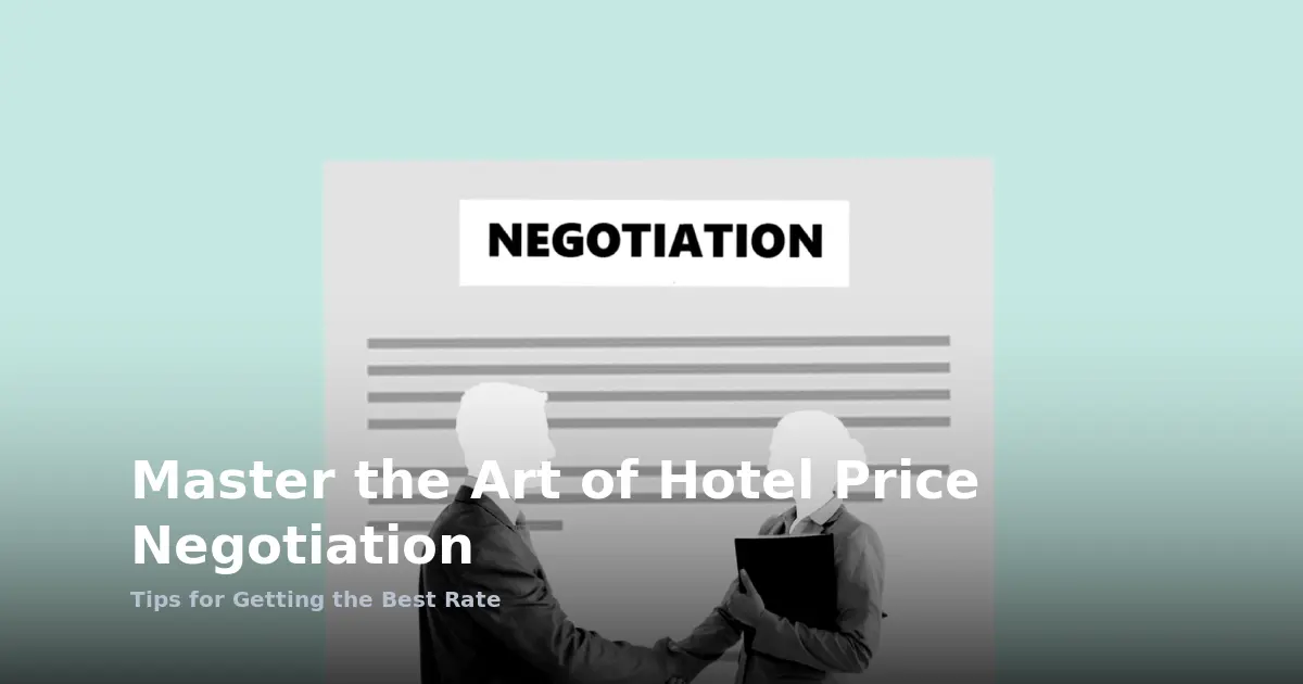 Master the Art of Hotel Price Negotiation: Tips for Getting the Best Rate