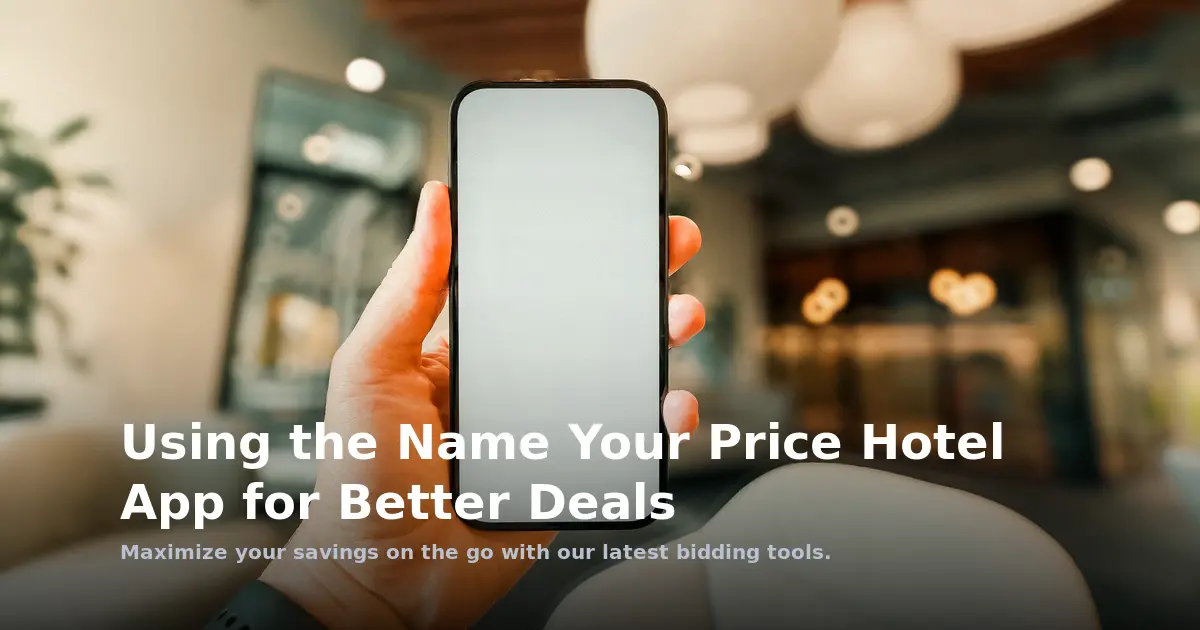 Using the Name Your Price Hotel App for Better Deals