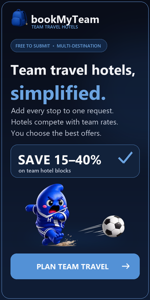 bookMyTeam — team travel hotels simplified. Save 15–40% on team hotel blocks.