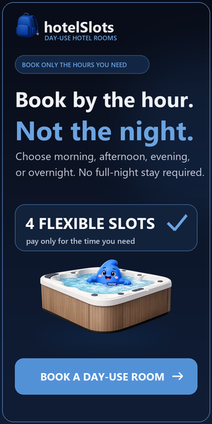 hotelSlots — book day-use hotel rooms by the hour, not the night.